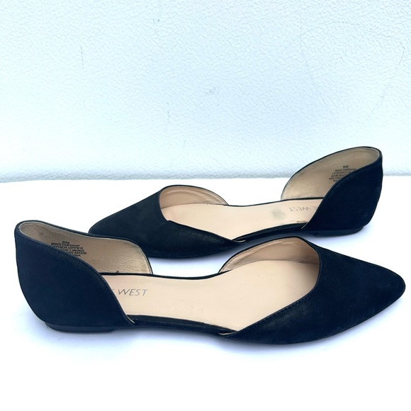 Nine West flats black leather pointed toe shoe sz 6 starship classic fall office - Picture 8 of 10